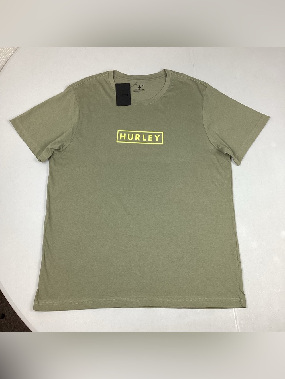 Hurley Logo Graphic Tee Men’s Cotton T-Shirt Olive Green Size XL Retail $28